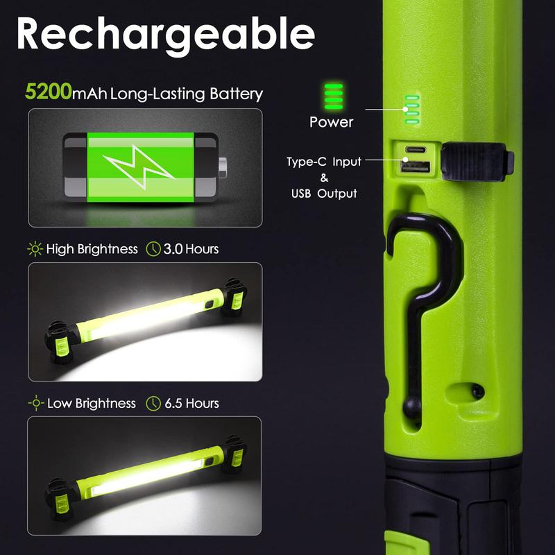 3000LM Rechargeable Underhood Lighting Flashlight, 5200mAh