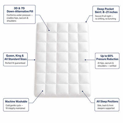 WestMonth™ - Pressure Shield 1000GSM Mattress Topper