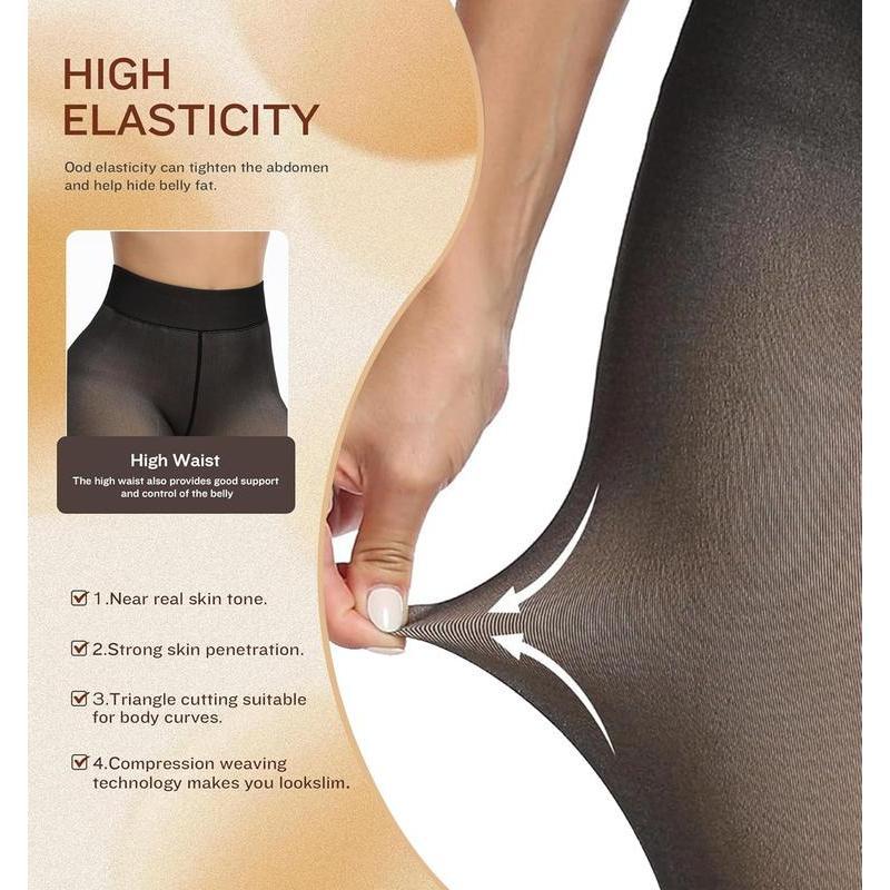 West Month - Winter Fleece Lined One-Lined Tights Seam