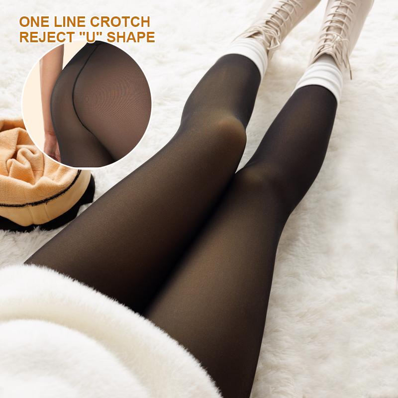 West Month - Winter Fleece Lined One-Lined Tights Seam