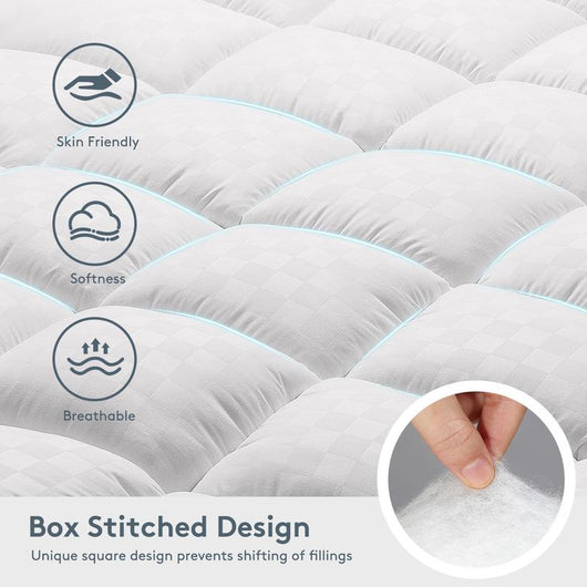 Premium Quilted 1000GSM Luxury Extra Thick Mattress Topper - Breathable & Fluffy Soft