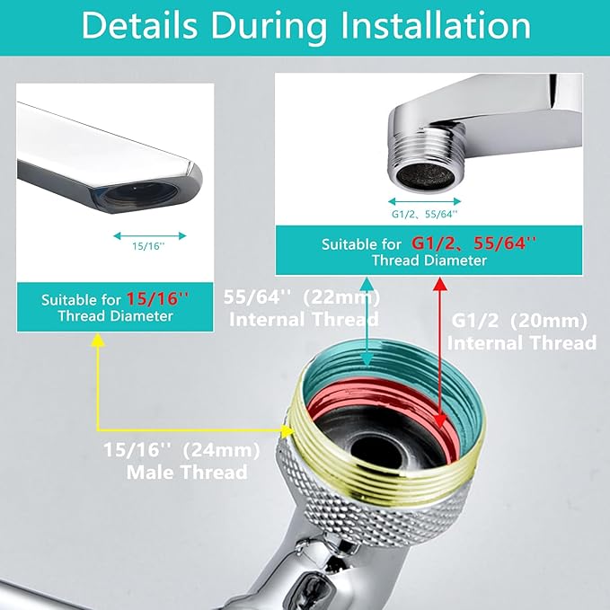 Universal -  Rotatable Faucet Aerator Extension