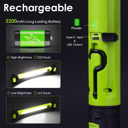 3000LM Rechargeable Underhood Lighting Flashlight, 5200mAh