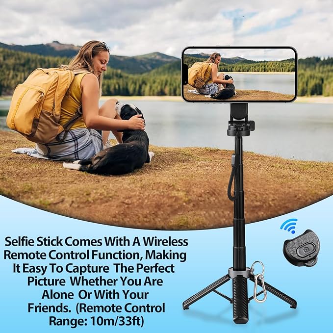 2026 Compact Selfie Stick – 360°