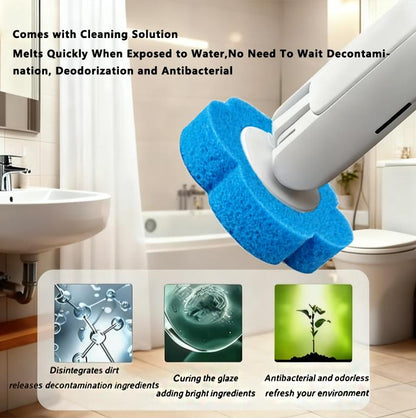 Toilet Brush Wand Holder Set with 24PCS Cleaner Refills