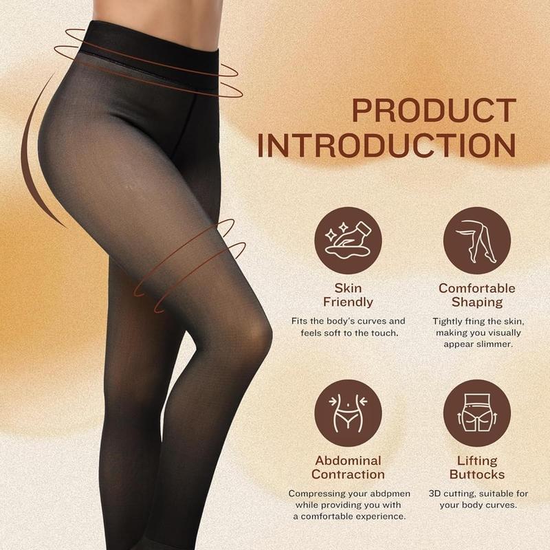 West Month - Winter Fleece Lined One-Lined Tights Seam