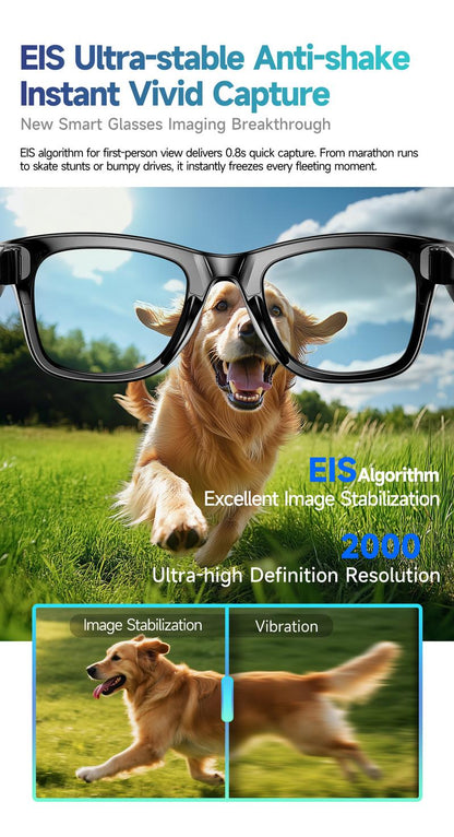 Smart AI Camera Glasses 8MP Photochromic Lenses