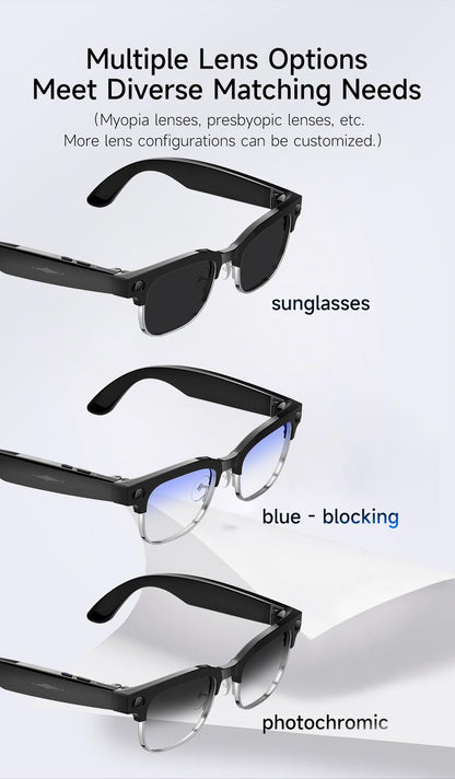 Smart AI Camera Glasses 8MP Photochromic Lenses